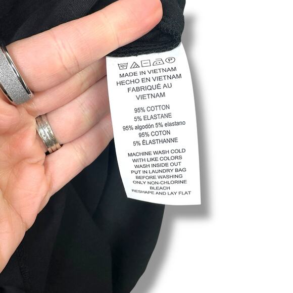 Michael Michael Kors NWT Basics Black Ruched Draped Asymmetrical Midi Dress XS - Picture 9 of 9